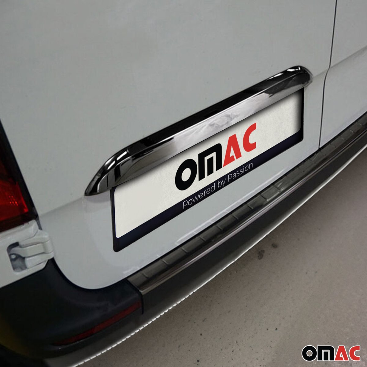 Mercedes Sprinter W907 Tailgate Handle Cover - Omac - S.Steel - Gloss Dark - 2019-2025